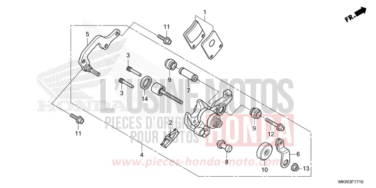 MACHOIRE DE FREIN DE PARKING von NC750X DCT GRAND PRIX RED (R380) von 2021